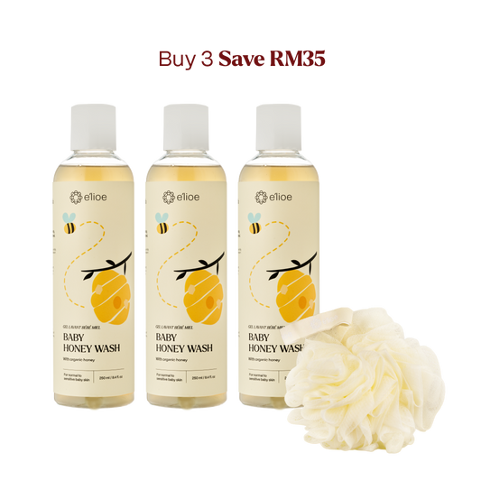Bundle of 3 - Baby Honey Wash - 250ml (Didatangkan dengan Free Foaming Net x1)