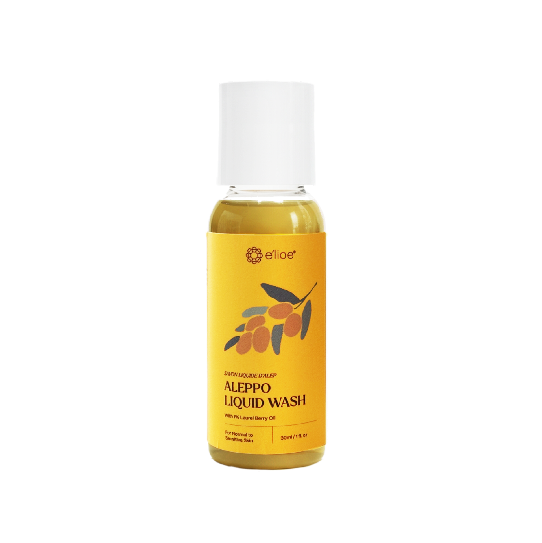 e'lioe Travel Kit (100% Natural Argan oil 10ml + Aleppo 1% Liquid Wash 30ml)