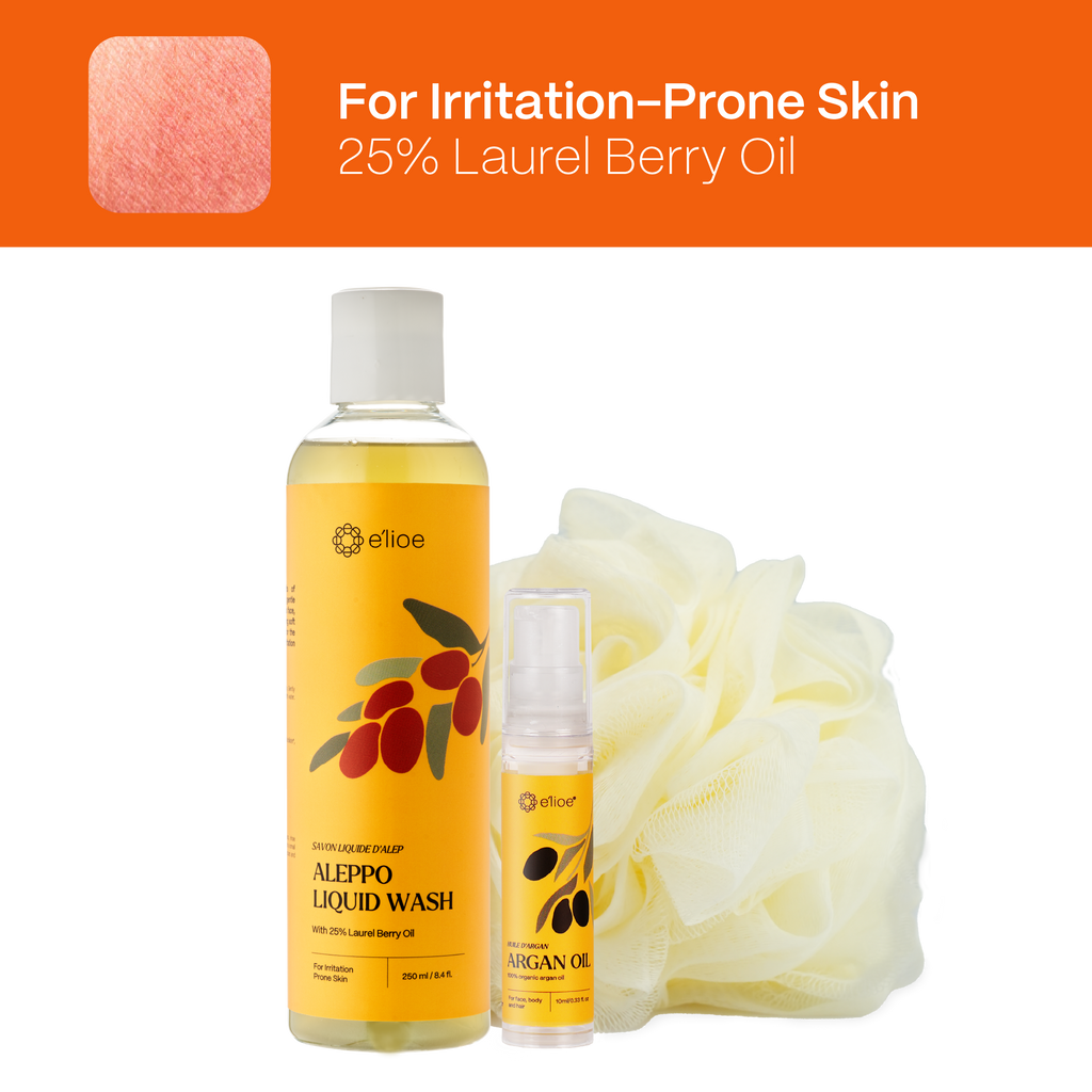 e'lioe Discovery Kit - Aleppo Liquid Wash + Argan Oil 10ml