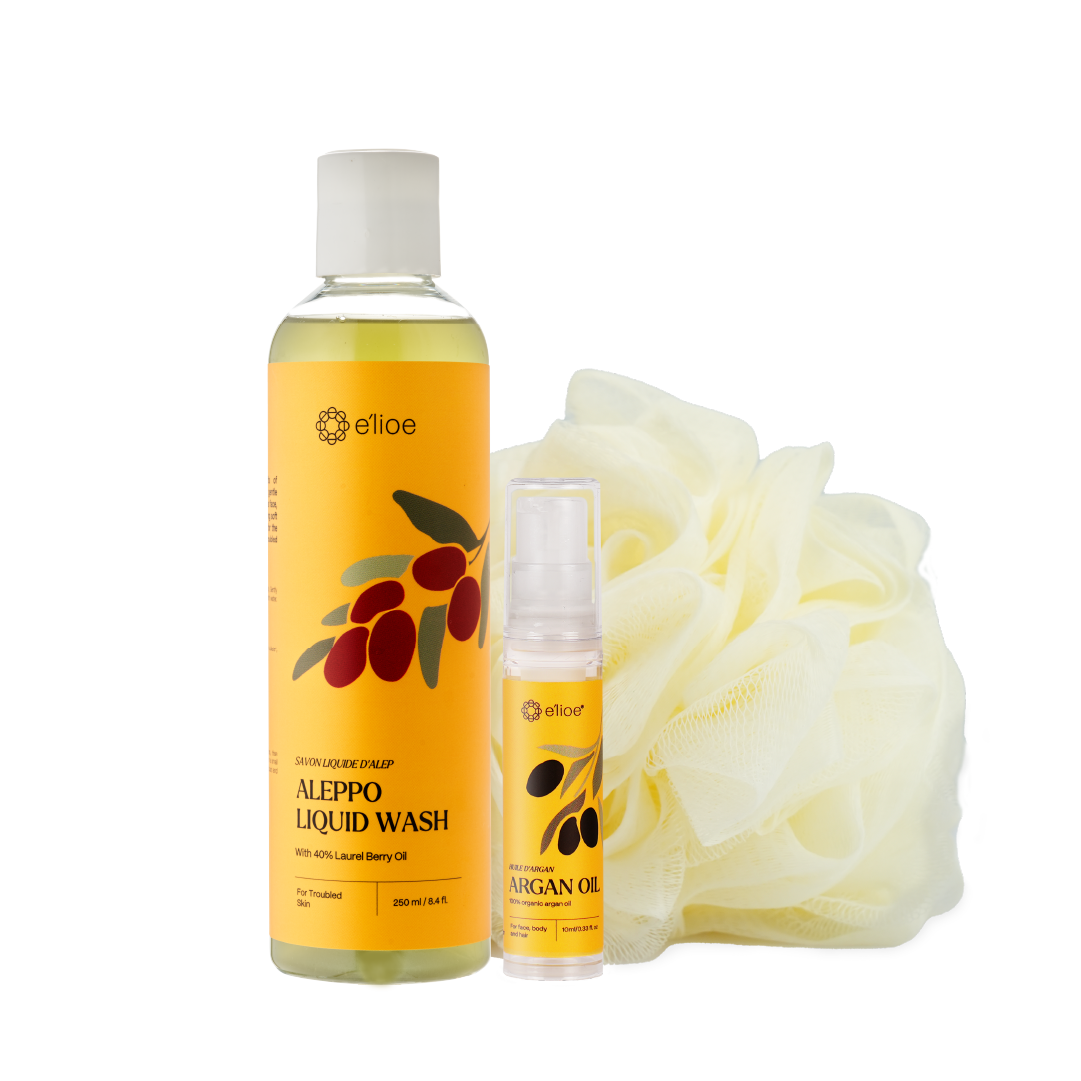 e'lioe Discovery Kit - Aleppo Liquid Wash + Argan Oil 10ml