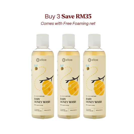 Bundle of 3 - Baby Honey Wash - 250ml (Didatangkan dengan Free Foaming Net x1)
