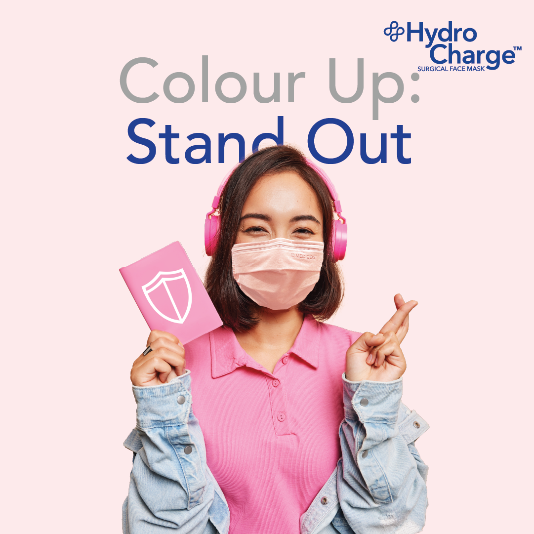 Topeng Muka Pembedahan 4 Lapis HidroCharge™ Regular Fit (Duo Pink)