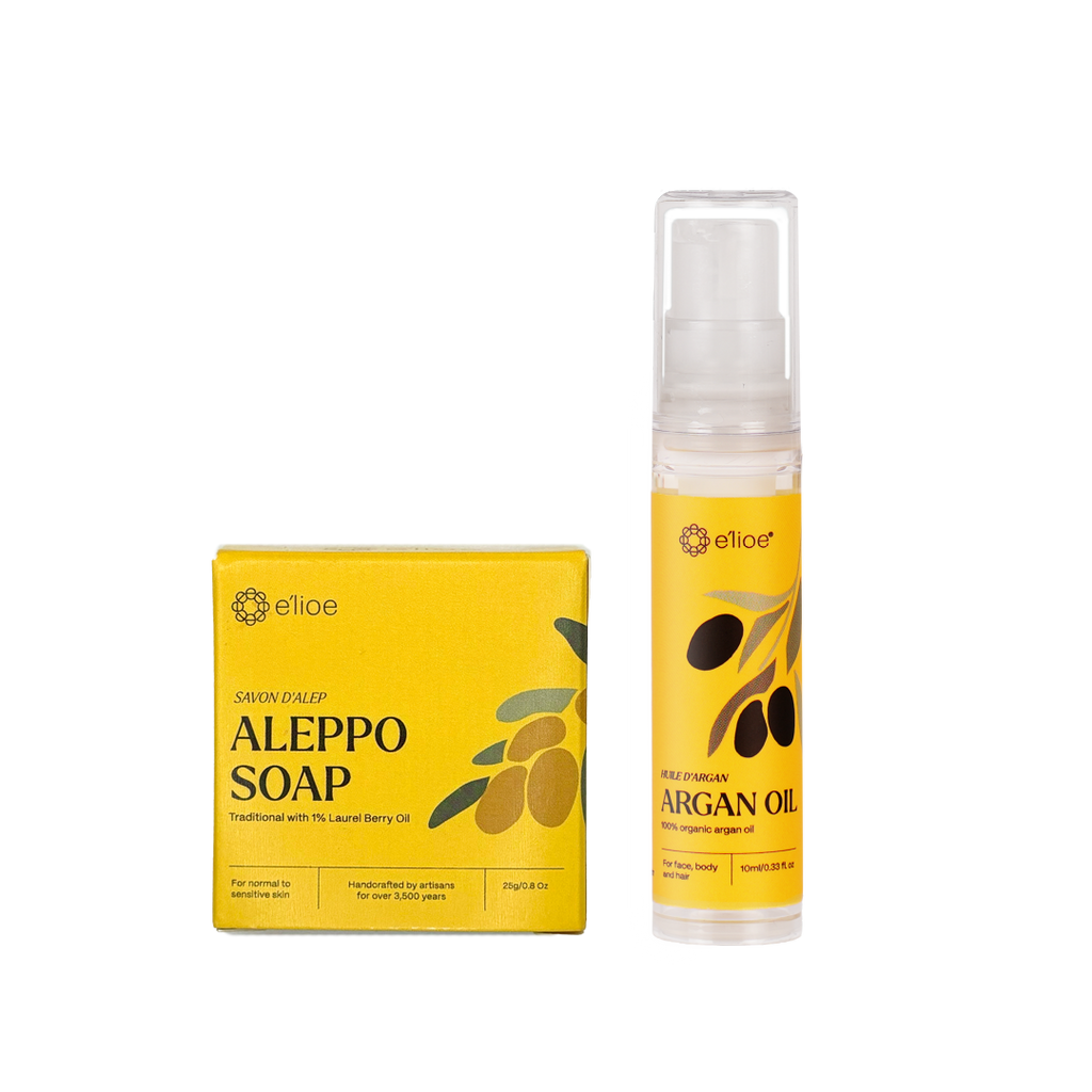 2-Step Travel Kit for Normal to Sensitive Skin (25g Soap + 10ml Argan)