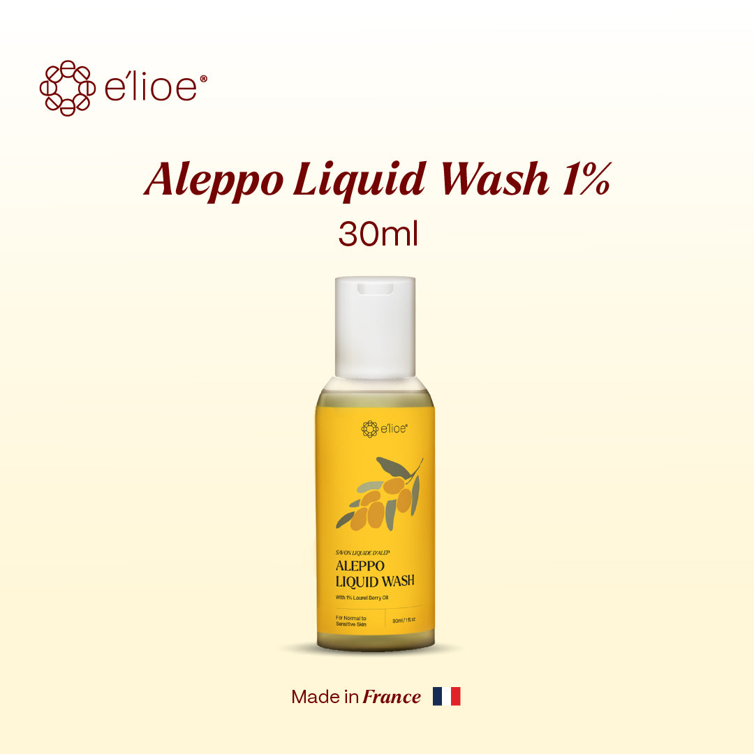 e'lioe Travel Kit (100% Natural Argan oil 10ml + Aleppo 1% Liquid Wash 30ml)